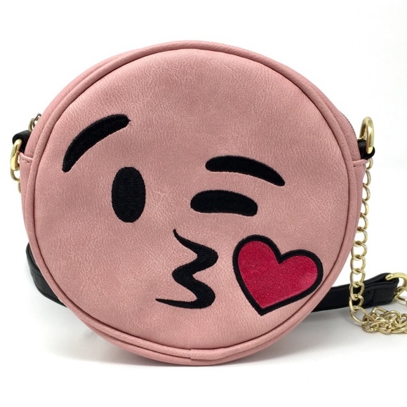 Olivia Miller Pink Taffy Kiss Emoji Crossbody Handbag Collection Purse Bag - Picture 10 of 11